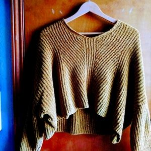 Gold/Light Brown Cropped Sweater